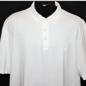 YEAMAN S HALL Classic Ralph Lauren Polo Golf 100% Pima Cotton Polo, XL, White